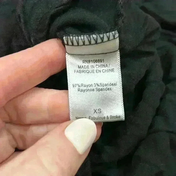 Young Fabulous & Broke Deep V-Neck Black Romper - Picture 6 of 6